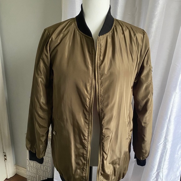 Forever 21 long bomber jacket Khaki - Picture 1 of 3